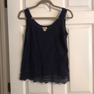 Navy lace top